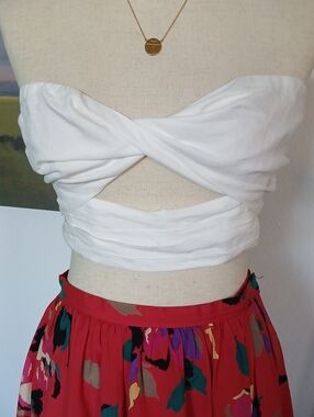NWT Princess Polly White Twist Front Bandeau Top Sz 8